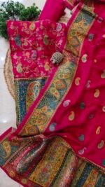 Elegant Position Work Magenta Dola Silk Suit - Image 3