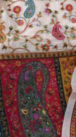 Elegant Position Work Beige Dola Silk Suit - Image 4