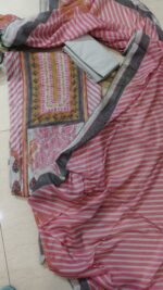 Vintage Stripe Elegance Muslin Suit - Image 2