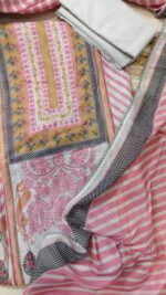 Vintage Stripe Elegance Muslin Suit - Image 3
