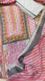 Vintage Stripe Elegance Ganga brand Muslin Suit - Image 3