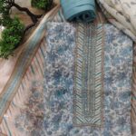 Floral Blue Linen Suit