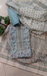 Floral Blue Linen Suit - Image 3