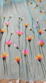 Hand-Brush Painted Mul Cotton Saree - Image 6