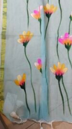 Hand-Brush Painted Mul Cotton Saree - Image 7
