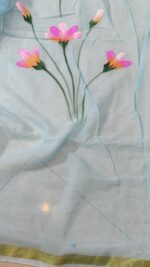 Insiya : Hand-Brush Painted Mul Cotton Saree - Image 8