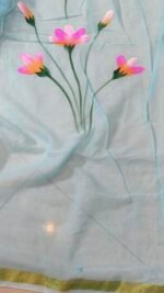 Hand-Brush Painted Mul Cotton Saree - Image 8