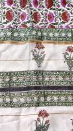 Insiya : Artisan Hand-Block Printed Linen Cotton Saree - Image 8