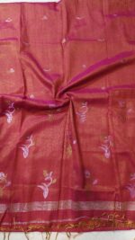 Insiya: Shimmering Cotton Tissue Linen Jamdani Saree - Image 9