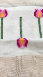 Insiya :  Linen Silk Jamdani Saree - Image 11