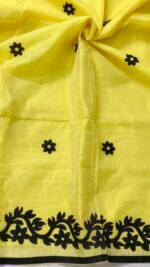 Artisan Slub Cotton Saree with Patch Work Details - Image 5