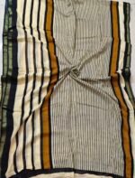 Contemporary Black & Off-White Mul Cotton Saree - Image 5