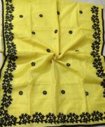Artisan Slub Cotton Saree with Patch Work Details - Image 3