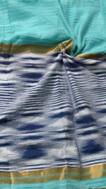 Blue Shade Ikkat design Saree - Image 5