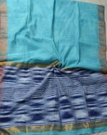 Blue Shade Ikkat design Saree - Image 4