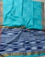 Blue Shade Ikkat design Saree - Image 4
