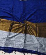Golden Silver Kadi Cotton Saree - Image 4