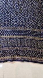 Blue Handblock Maheshwari Saree - Image 3