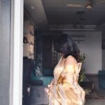 Elegant Golden Linen Saree