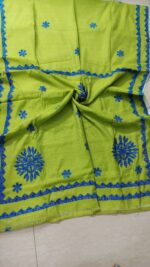 Green Patch Work Saree - Image 4