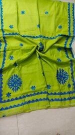 Green Patch Work Saree - Image 4