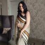 Contemporary Black & Off-White Mul Cotton Saree