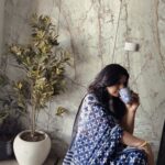 Indigo hand block Saree