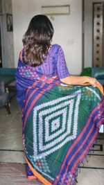 Ikkat Mul Cotton Saree - Image 4
