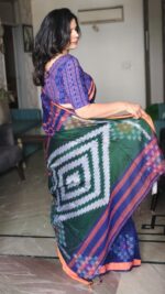 Ikkat Mul Cotton Saree - Image 3