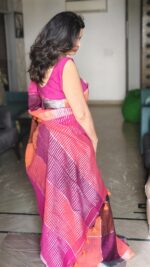 Multicolor Checks Linen Saree