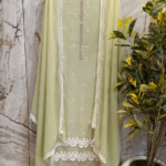 Unstitched Muslin Suit with Delicate Lace Work