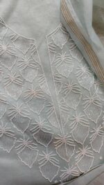 Pearl work Mul Chanderi  Powder Blue Suit - Image 3