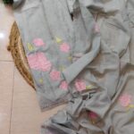 Applique work Grey Suit