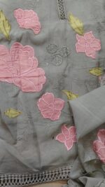 Applique work Grey Suit - Image 3