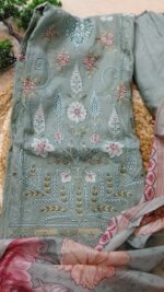 Abira Full Embroidery Green Unstitched Suit - Image 2