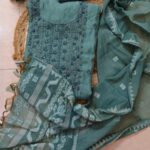 Zarelle green hand embroidery unstitched suit