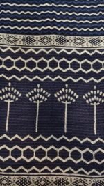 Indigo Zig-Zag Design Hand Block Saree - Image 4