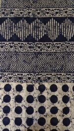 Indigo Batik Design Hand Block Saree - Image 5