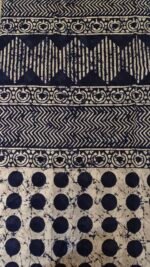 Indigo Batik Design Hand Block Saree - Image 5