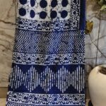 Indigo Batik Design Hand Block Saree
