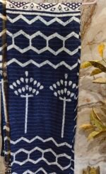 Indigo Zig-Zag Design Hand Block Saree - Image 3