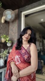 Batik print Cotton Saree - Image 4