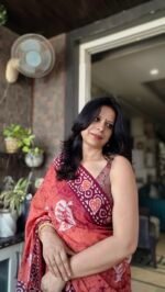 Batik print Cotton Saree - Image 4
