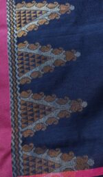 Temple Border Zari Woven Blue Saree - Image 7