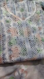 Hakuba with lace work cotton unstitched suit - Image 2