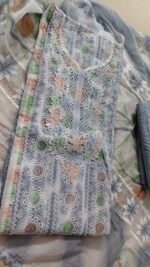Hakuba with lace work cotton unstitched suit - Image 3