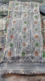 Hakuba with lace work cotton unstitched suit - Image 4