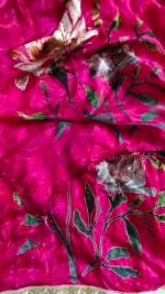 Glass fabric magenta unstitched suit - Image 2