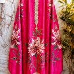 Glass fabric magenta unstitched suit